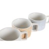 Set di Tazze da Caffè DKD Home Decor Giallo Azzurro Bianco Rosso Metallo Bambù Dolomite 260 ml