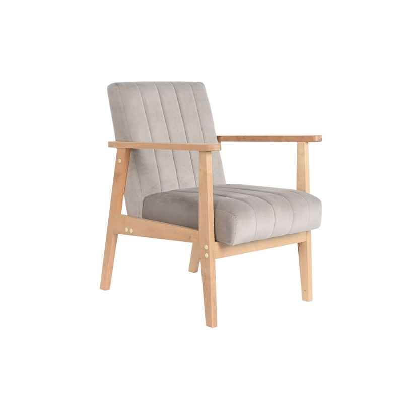 Poltrona DKD Home Decor 63 x 68 x 81 cm Naturale Grigio Beige Pino Poltrona DKD Home Decor 63 x 68 x 81 cm Naturale Grigio Beige Pino