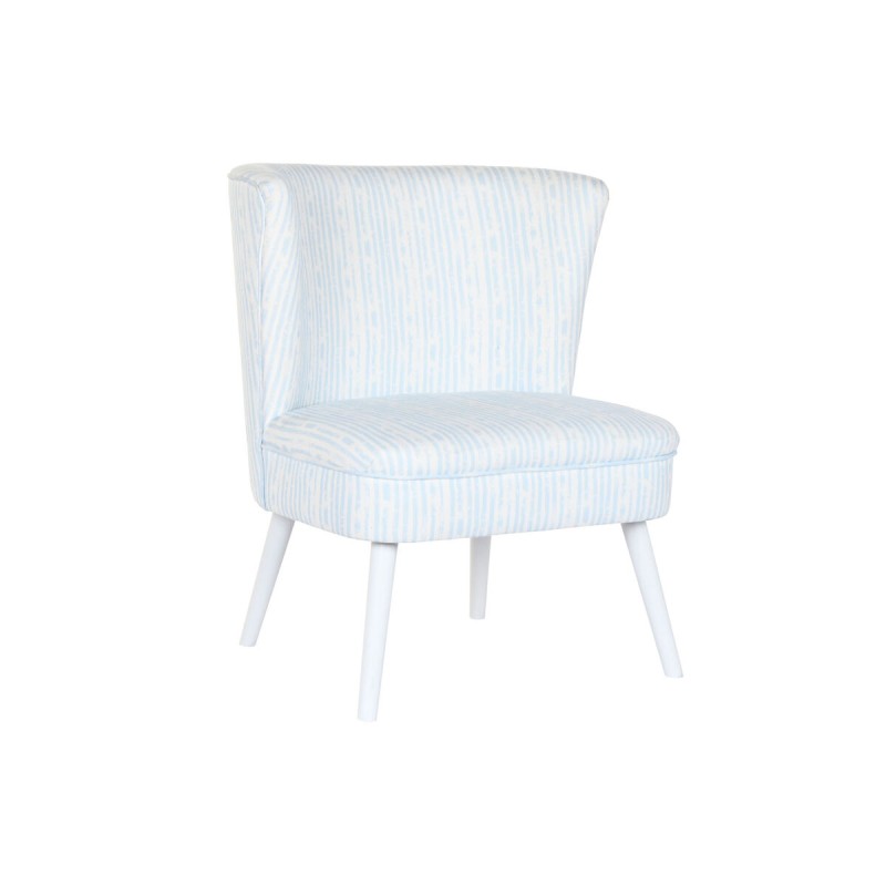 Poltrona DKD Home Decor 73 x 67 x 85 cm Azzurro Legno Bianco Poltrona DKD Home Decor 73 x 67 x 85 cm Azzurro Legno Bianco