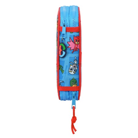 Astuccio Doppio PJ Masks Azzurro 12.5 x 19.5 x 4 cm (28 Pezzi)