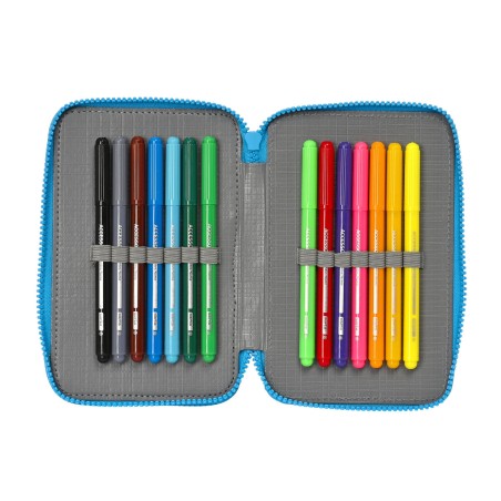 Plumier Triplo SuperThings Rescue force 12.5 x 19.5 x 5.5 cm Azzurro (36 Pezzi)