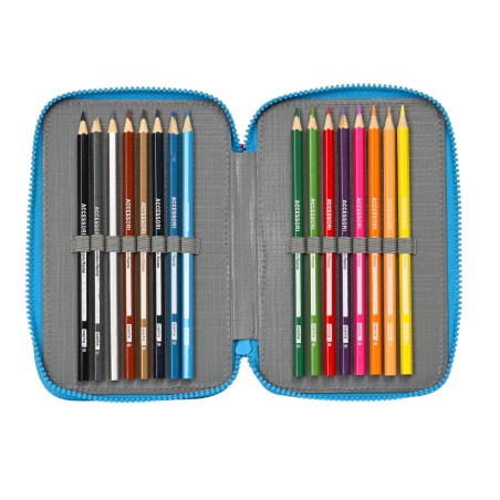 Plumier Triplo SuperThings Rescue force 12.5 x 19.5 x 5.5 cm Azzurro (36 Pezzi)