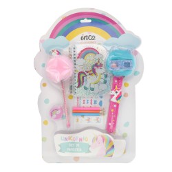 Set di Cancelleria Inca   Unicorno (8 Pezzi)