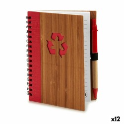 Quaderno ad Anelli con Penna Pincello AR1810137 1 x 16 x 12 cm Bambù (12 Unità)