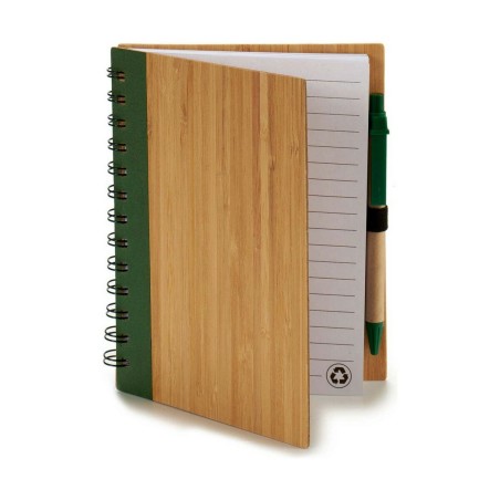 Quaderno ad Anelli con Penna Pincello 1711113 14 x 18 cm Bambù (12 Unità)