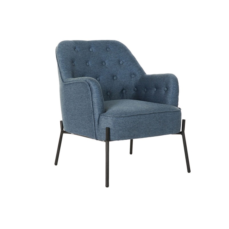 Poltrona DKD Home Decor Azzurro Nero Metallo 65 x 73 x 79,5 cm Poltrona DKD Home Decor Azzurro Nero Metallo 65 x 73 x 79,5 cm