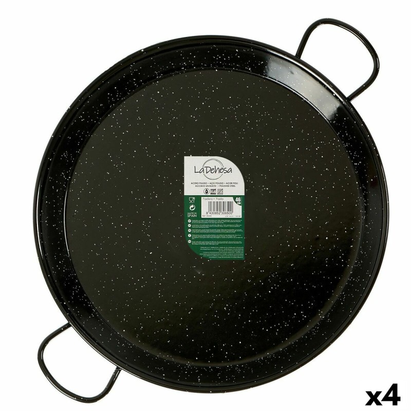 Padella Nero Acciaio Smaltato Ø 46 cm (4 Unità) Padella Nero Acciaio Smaltato Ø 46 cm (4 Unità)