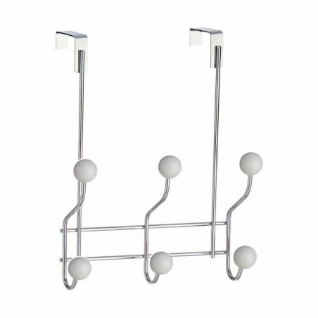 Appendiabiti per Porte Berilo W4742-6H Bianco Metallo Plastica 10 x 22 x 26 cm (24 Unità)