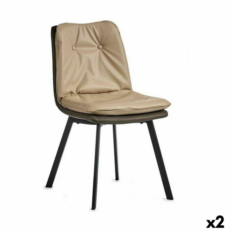 Poltrona Tasti Nero Beige Grigio Acciaio 62 x 85 x 47 cm (2 Unità) Poltrona Tasti Nero Beige Grigio Acciaio 62 x 85 x 47 cm (2 Unità)
