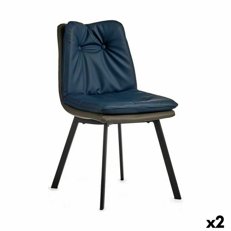 Poltrona Tasti Azzurro Nero Grigio Acciaio 62 x 85 x 47 cm (2 Unità) Poltrona Tasti Azzurro Nero Grigio Acciaio 62 x 85 x 47 cm (2 Unità)