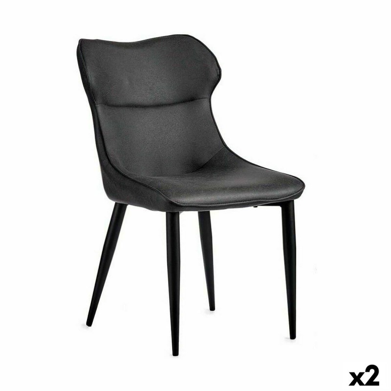 Poltrona Nero Antracite Acciaio 49 x 86 x 60 cm (2 Unità) Poltrona Nero Antracite Acciaio 49 x 86 x 60 cm (2 Unità)