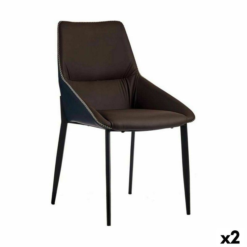 Poltrona Intrecciato Azzurro Marrone Acciaio 50 x 87 x 61 cm (2 Unità) Poltrona Intrecciato Azzurro Marrone Acciaio 50 x 87 x 61 cm (2 Unità)
