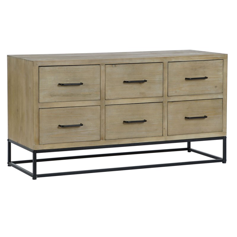 Credenza DKD Home Decor Nero Naturale Metallo Legno MDF 120 x 40 x 64 cm Credenza DKD Home Decor Nero Naturale Metallo Legno MDF 120 x 40 x 64 cm