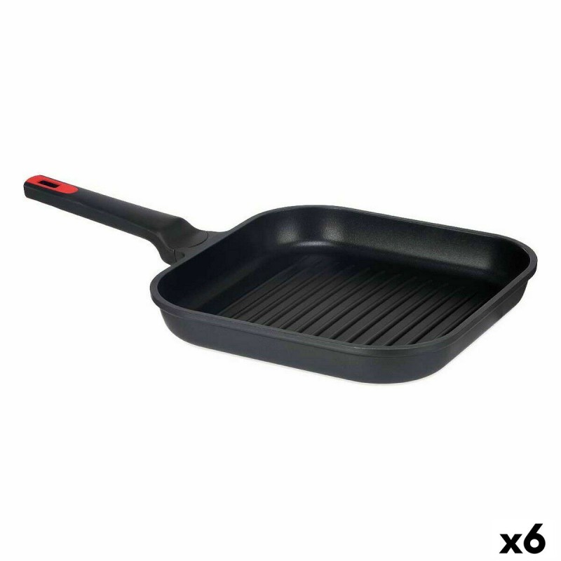 Padella griglia strisce Kinvara 77781 Nero Alluminio Bachelite 28 x 28 cm (6 Unità) Padella griglia strisce Kinvara 77781 Nero Alluminio Bachelite 28 x 28 cm (6 Unità)