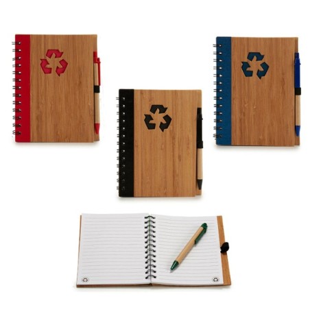 Quaderno ad Anelli con Penna Pincello AR1810136 1 x 18 x 14 cm Bambù (12 Unità)