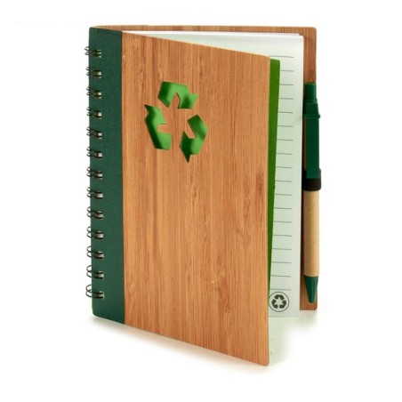 Quaderno ad Anelli con Penna Pincello AR1810136 1 x 18 x 14 cm Bambù (12 Unità)