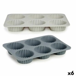 Teglia per Muffin Kinvara HH341 Grigio chiaro Grigio scuro 25,5 x 3 x 17,5 cm Muffin (6 Unità)