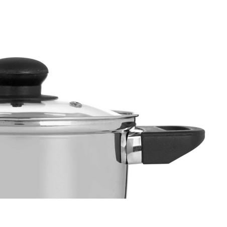 Casseruola con coperchio in vetro Kinvara 16689B Argentato 1,8 L 28 x 9 x 18 cm (6 Unità)