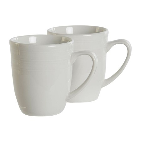 Set di 4 Tazze Mug DKD Home Decor Bianco Porcellana 330 ml 12 x 10 x 9 cm