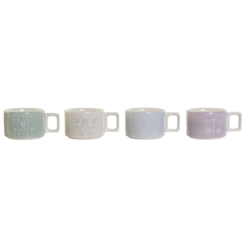 Set di Tazze da Caffè DKD Home Decor Verde Blu cielo Lilla Metallo Bambù Dolomite 260 ml Set di Tazze da Caffè DKD Home Decor Verde Blu cielo Lilla Metallo Bambù Dolomite 260 ml