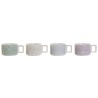 Set di Tazze da Caffè DKD Home Decor Verde Blu cielo Lilla Metallo Bambù Dolomite 260 ml