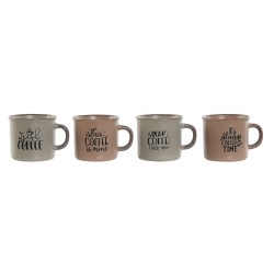 Set di Tazze da Caffè Home ESPRIT Azzurro Rosa Gres 180 ml