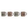 Set di Tazze da Caffè Home ESPRIT Azzurro Rosa Gres 180 ml