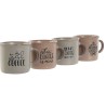 Set di Tazze da Caffè Home ESPRIT Azzurro Rosa Gres 180 ml