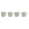 Set di Tazze da Caffè Home ESPRIT Bianco Beige Gres 180 ml