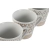 Set di Tazze da Caffè Home ESPRIT Bianco Beige Gres 180 ml