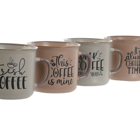 Set di 4 Tazze Mug Home ESPRIT Azzurro Rosa Gres 285 ml 9 x 7 x 8 cm