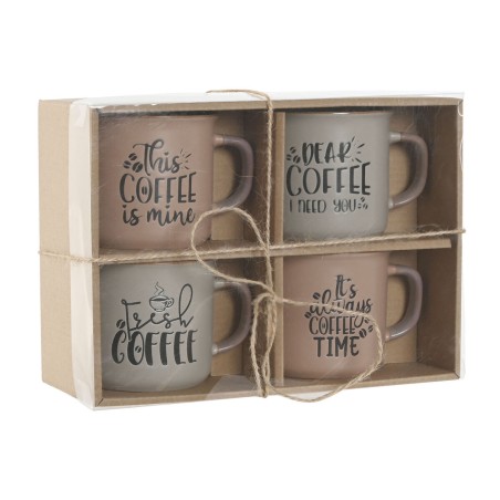 Set di 4 Tazze Mug Home ESPRIT Azzurro Rosa Gres 285 ml 9 x 7 x 8 cm