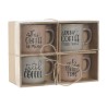 Set di 4 Tazze Mug Home ESPRIT Azzurro Rosa Gres 285 ml 9 x 7 x 8 cm