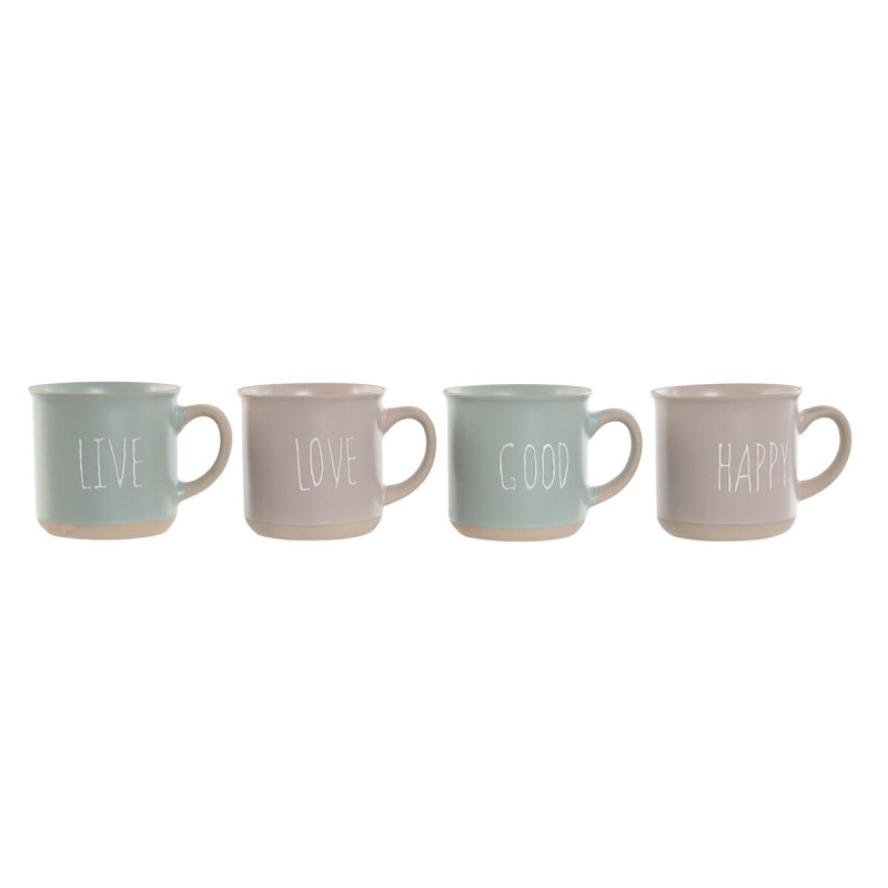 Set di 4 Tazze Mug Home ESPRIT Azzurro Rosa Gres 355 ml 9,7 x 7 x 9,2 cm Set di 4 Tazze Mug Home ESPRIT Azzurro Rosa Gres 355 ml 9,7 x 7 x 9,2 cm