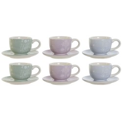Set da Caffè DKD Home Decor Azzurro Bianco Verde Lilla Metallo Dolomite 180 ml