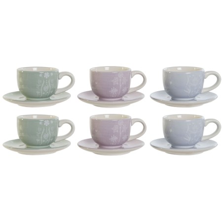 Set da Caffè DKD Home Decor Azzurro Bianco Verde Lilla Metallo Dolomite 180 ml