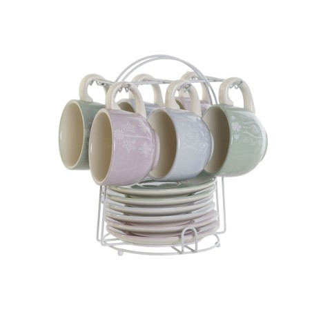 Set da Caffè DKD Home Decor Azzurro Bianco Verde Lilla Metallo Dolomite 180 ml