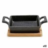 Casseruola per Servire le Tapas Kinvara 1277SJ4810 Marrone Nero Bambù Ferro 19 x 5 x 14 cm (12 Unità)