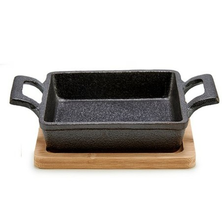 Casseruola per Servire le Tapas Kinvara 1277SJ4810 Marrone Nero Bambù Ferro 19 x 5 x 14 cm (12 Unità)