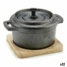 Teglia Kinvara 219SJ091 Marrone Nero Bambù Ferro battuto 13 x 10 x 8,5 cm (12 Unità)