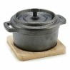 Teglia Kinvara 219SJ091 Marrone Nero Bambù Ferro battuto 13 x 10 x 8,5 cm (12 Unità)