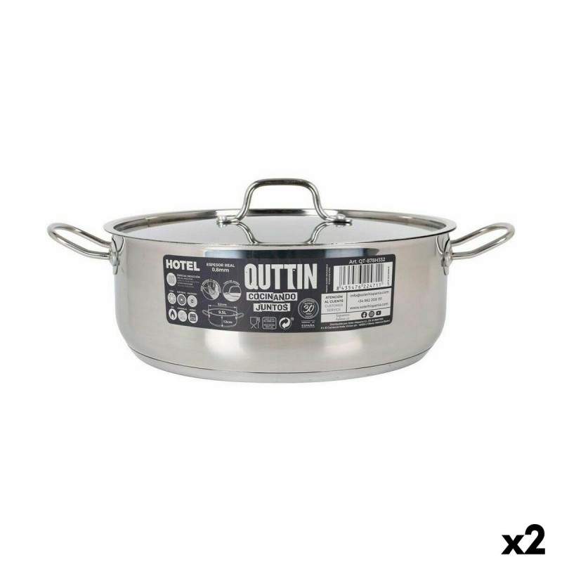 Casseruola con coperchio Quttin Hotel Acciaio ø 32 x 12 cm (2 Unità) Casseruola con coperchio Quttin Hotel Acciaio ø 32 x 12 cm (2 Unità)