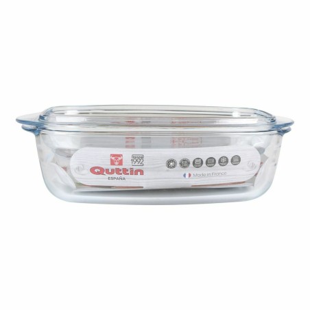 Casseruola con coperchio Quttin 63096 Vetro 32,8 x 19,7 x 13 cm (3L + 1,5L)