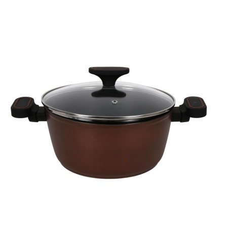 Casseruola con coperchio in vetro Quttin Sahara Alluminio Forgiato Marrone 42 x 29 x 4,5 cm (4 Unità)