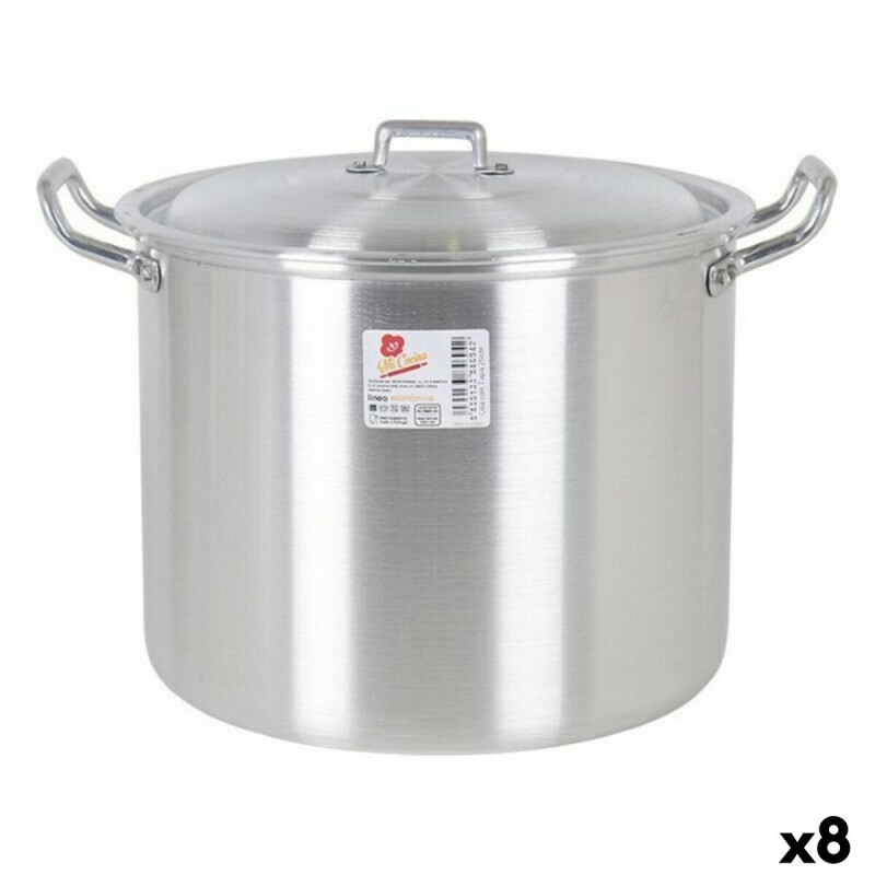 Pentola con Coperchio 39693 Ø 22 cm Argentato 6 L Alluminio 29 x 23 x 20 cm Pentola con Coperchio 39693 Ø 22 cm Argentato 6 L Alluminio 29 x 23 x 20 cm