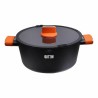 Casseruola con coperchio in vetro Quttin Gastro Nero Arancio 34,5 x 25,5 x 12 cm (6 Unità)