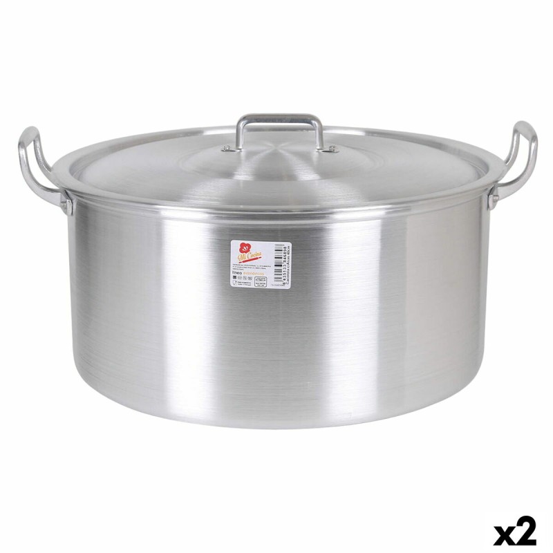 Casseruola con coperchio Alluminio 49 x 41 x 24 cm (2 Unità) Casseruola con coperchio Alluminio 49 x 41 x 24 cm (2 Unità)