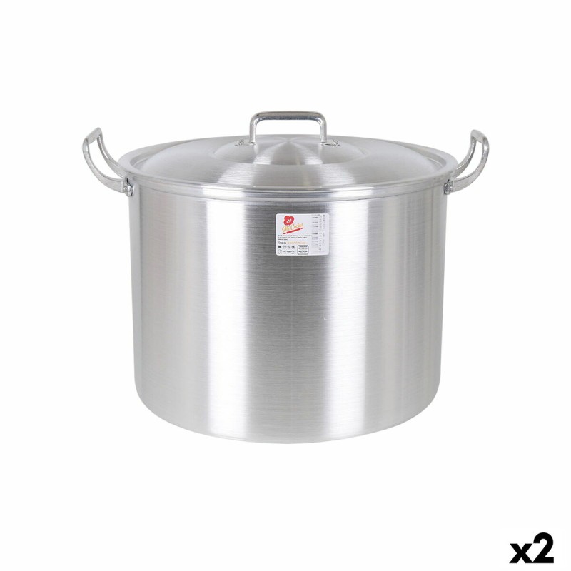 Pentola con Coperchio Alluminio 44 x 38 x 30 cm (2 Unità) Pentola con Coperchio Alluminio 44 x 38 x 30 cm (2 Unità)