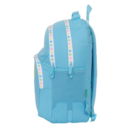Zaino Scuola Benetton Spring Celeste 32 x 42 x 15 cm