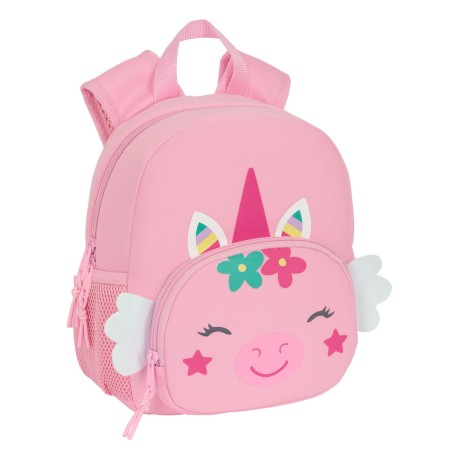 Zaino per Bambini Safta Unicorno Rosa 20 x 25 x 9 cm